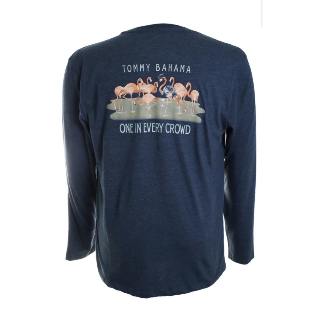 Tommy Bahama Men's Long Sleeve T-Shirt‎ Flamingo One In Every Crowd Sz-Lg